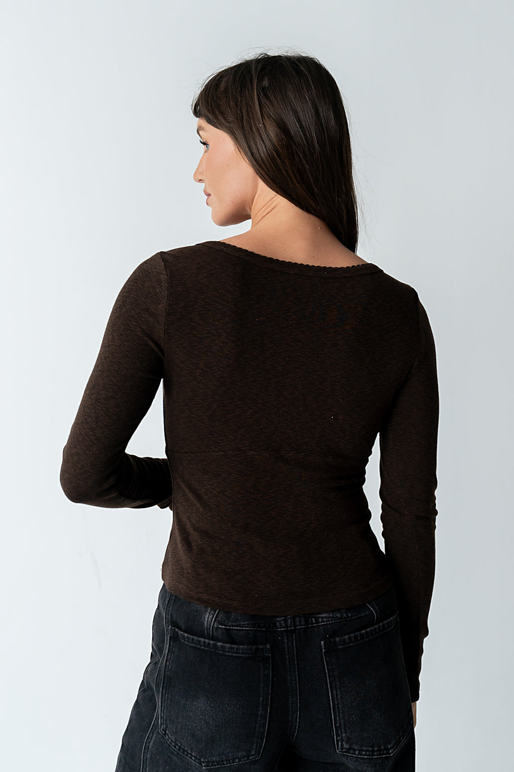 Cierra Knit Top in Brown