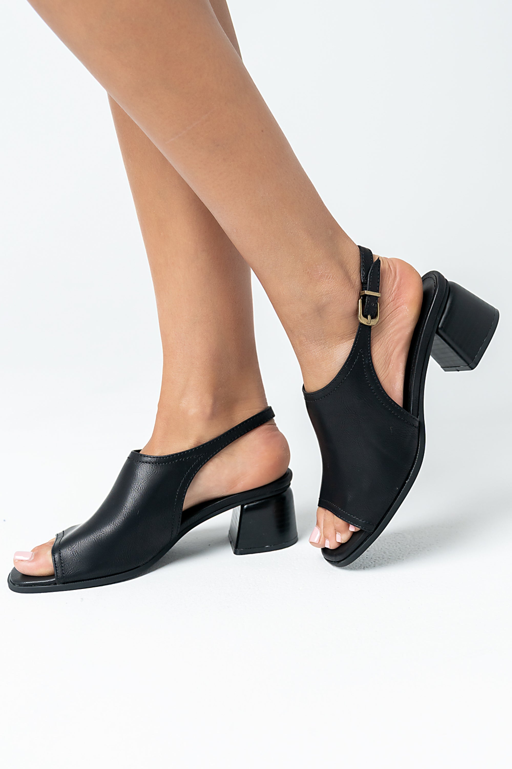 Faith Slingback Mule in Black - FINAL SALE