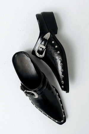 Tessa Western Mule in Black