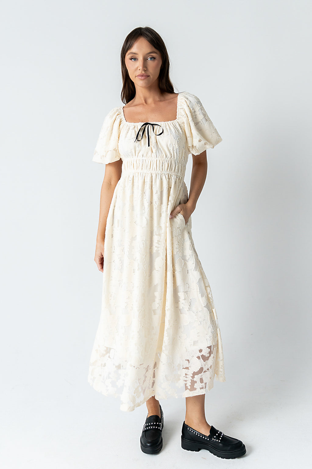 Tracie Sheer Midi Dress