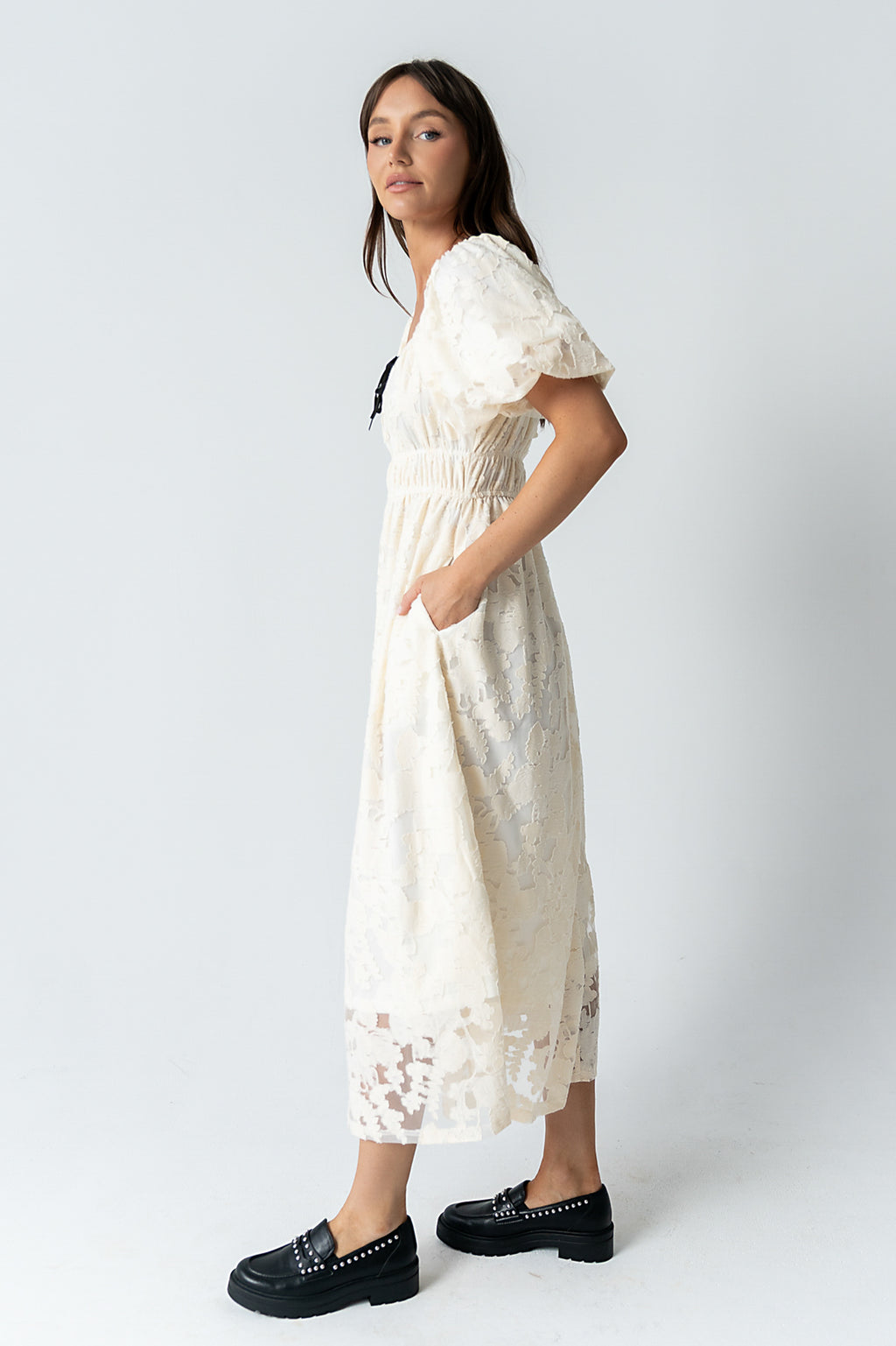 Tracie Sheer Midi Dress