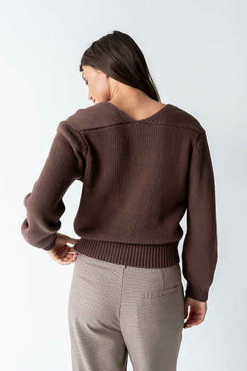 Marlie Knit Cardigan in Brown