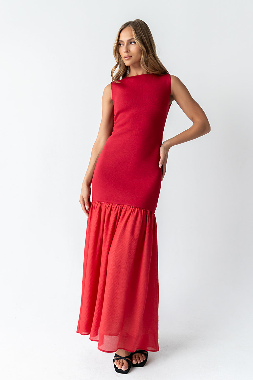 Lindsey Mermaid Maxi Dress in Red Lindsey Mermaid Maxi Dress in Red