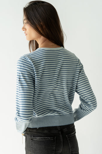 Edesse Striped Cardigan in Blue - FINAL SALE