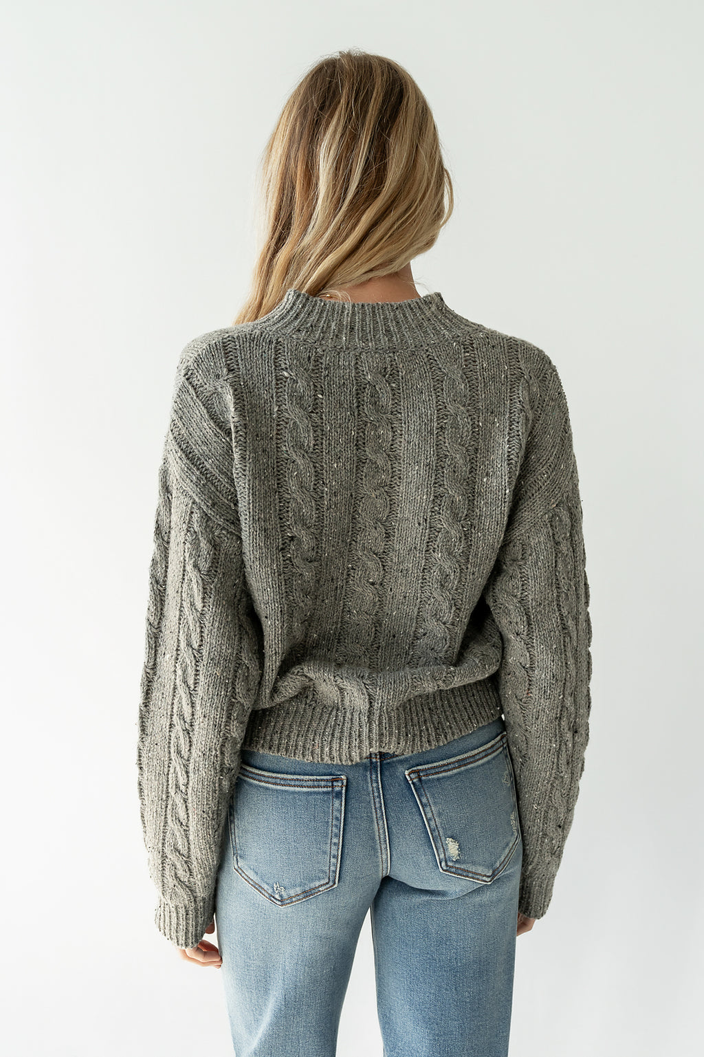 Maxine Speckled Sweater in Heather Grey