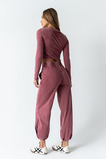 Kassie Joggers in Berry - FINAL SALE
