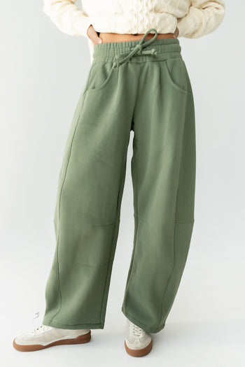 Maribel Barrel Sweatpants in Green - FINAL SALE