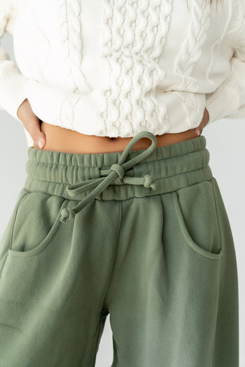 Maribel Barrel Sweatpants in Green - FINAL SALE