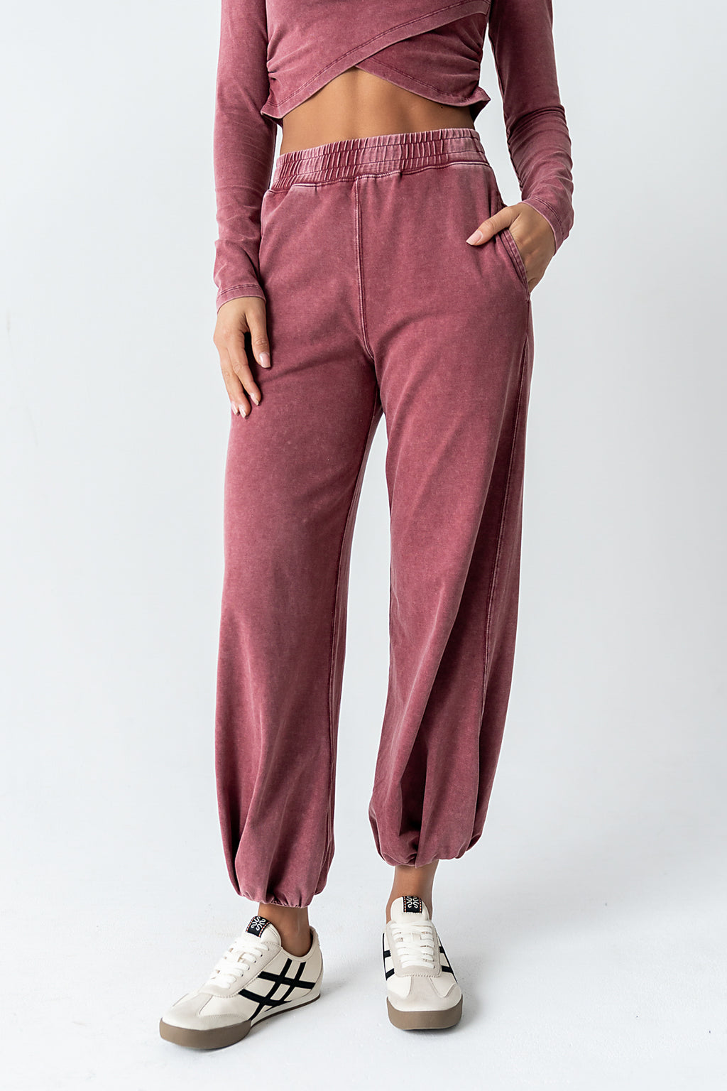 Kassie Joggers in Berry - FINAL SALE