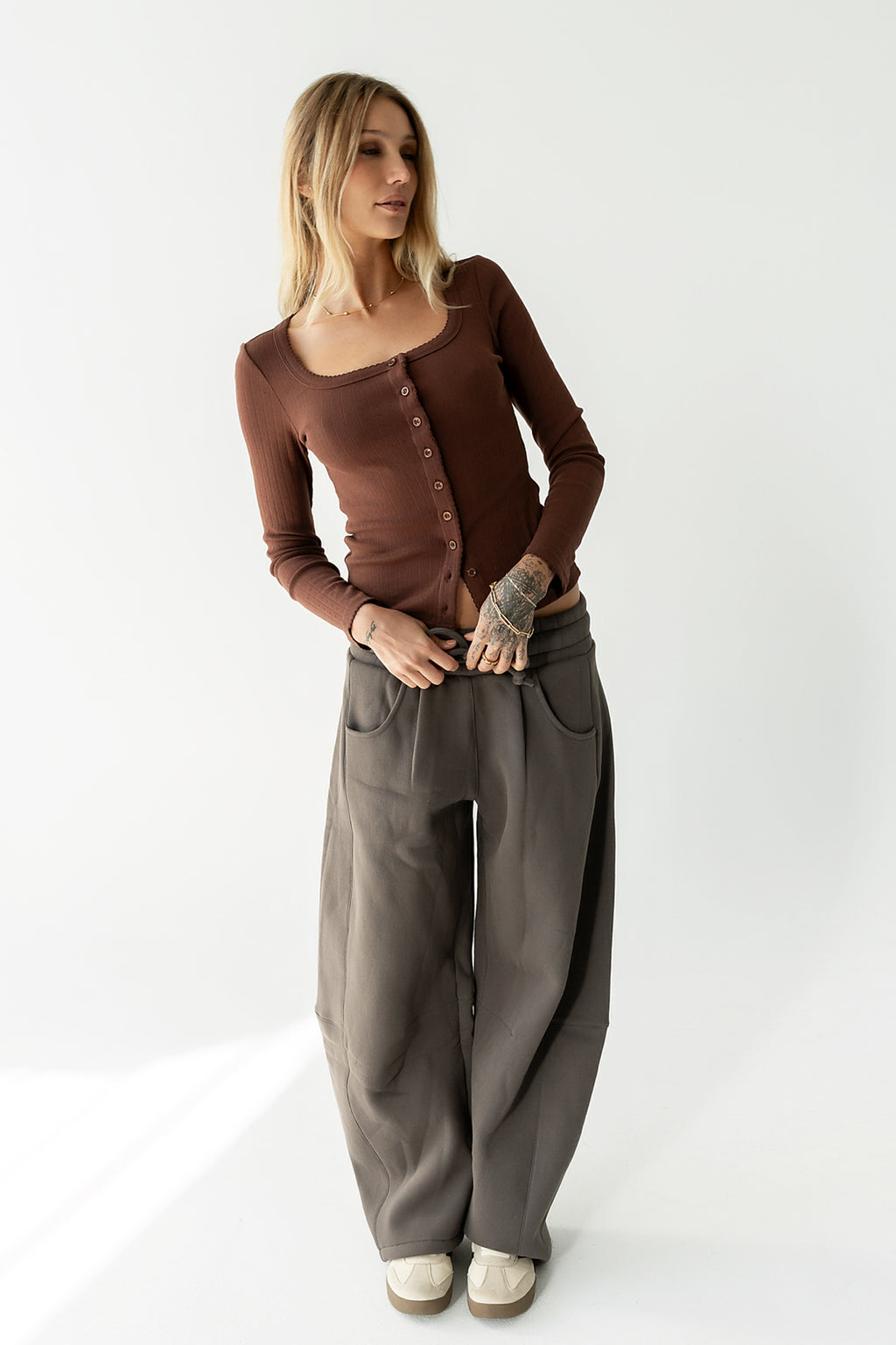 Maribel Barrel Sweatpants in Charcoal - FINAL SALE