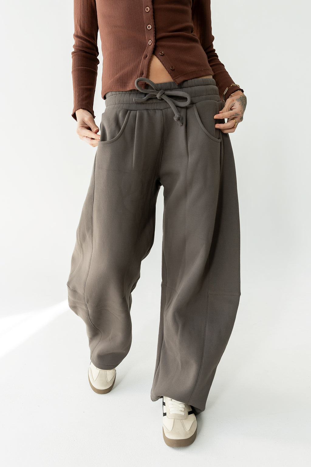 Maribel Barrel Sweatpants in Charcoal - FINAL SALE