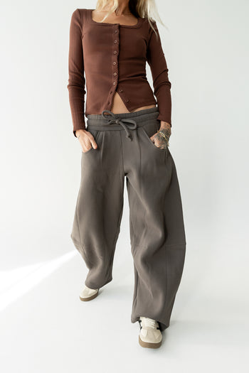 Maribel Barrel Sweatpants in Charcoal - FINAL SALE