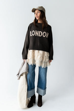 Suzie Graphic Sweater in Brown - FINAL SALE
