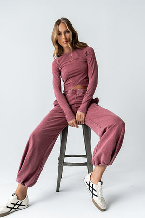 Kassie Joggers in Berry - FINAL SALE