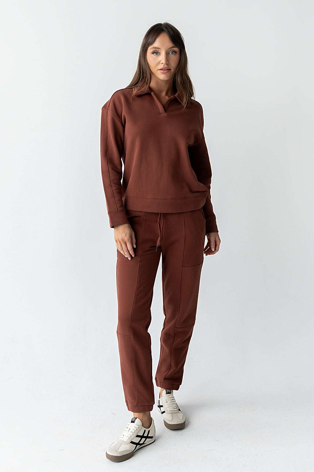 Patricia Barrel Sweatpants in Burgundy - FINAL SALE