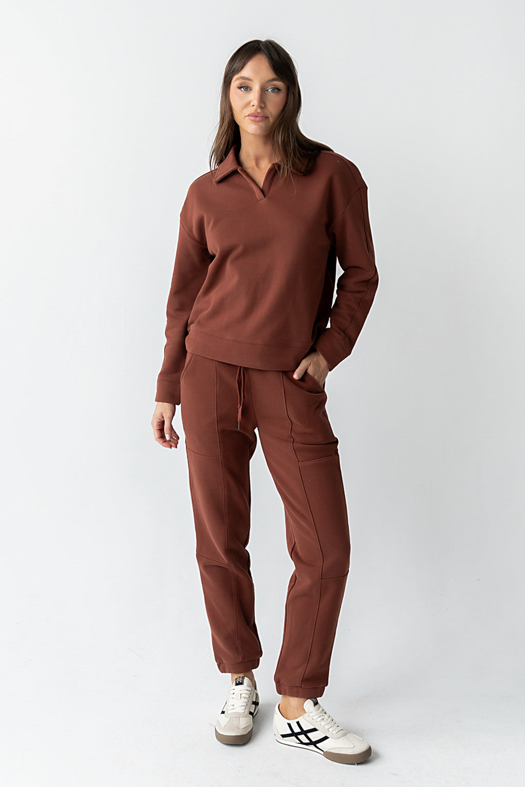 Patricia Barrel Sweatpants in Burgundy - FINAL SALE