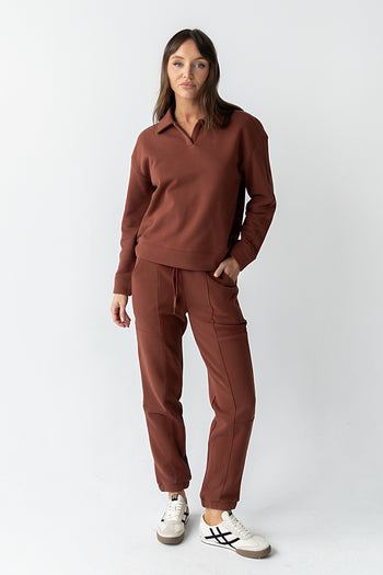 Patricia Barrel Sweatpants in Burgundy - FINAL SALE