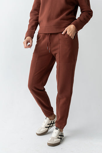 Patricia Barrel Sweatpants in Burgundy - FINAL SALE