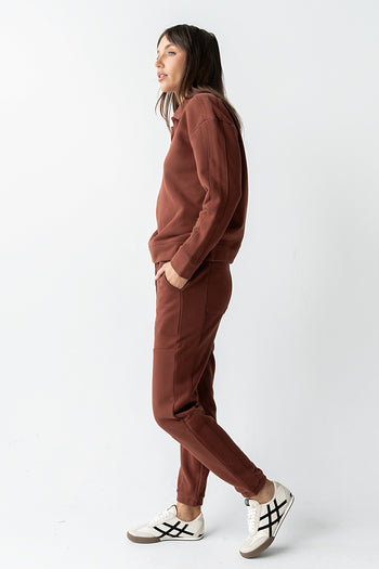 Patricia Barrel Sweatpants in Burgundy - FINAL SALE