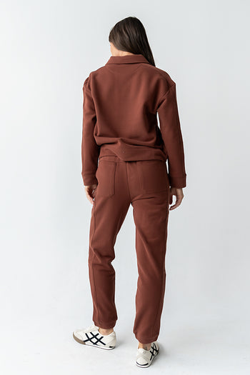 Patricia Barrel Sweatpants in Burgundy - FINAL SALE