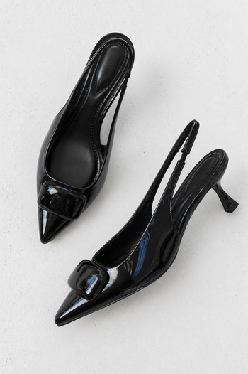 Nena Slingback Heels in Black - FINAL SALE
