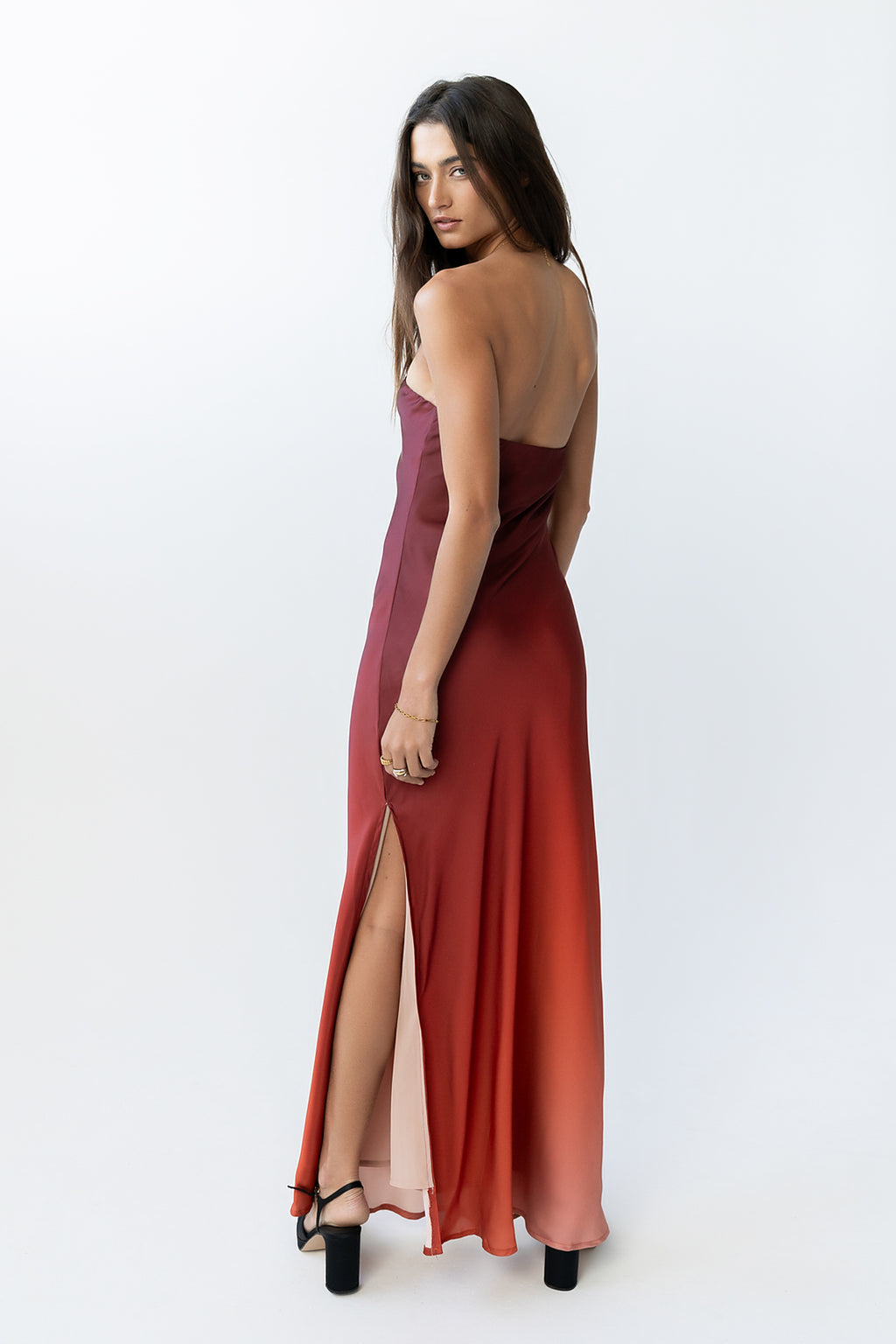 bhme Rylee Ombre Maxi Dress in Red - Size Medium, Non Stretch Material bhme Rylee Ombre Maxi Dress in Red - Size Medium, Non Stretch Material