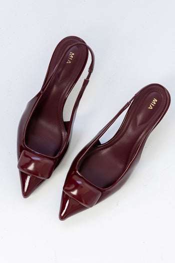 Nena Slingback Heels in Burgundy