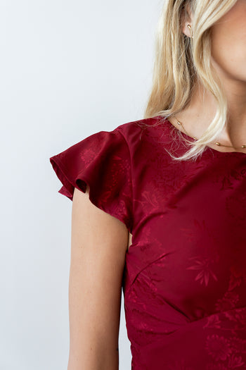 Mateo Floral Maxi Dress in Red