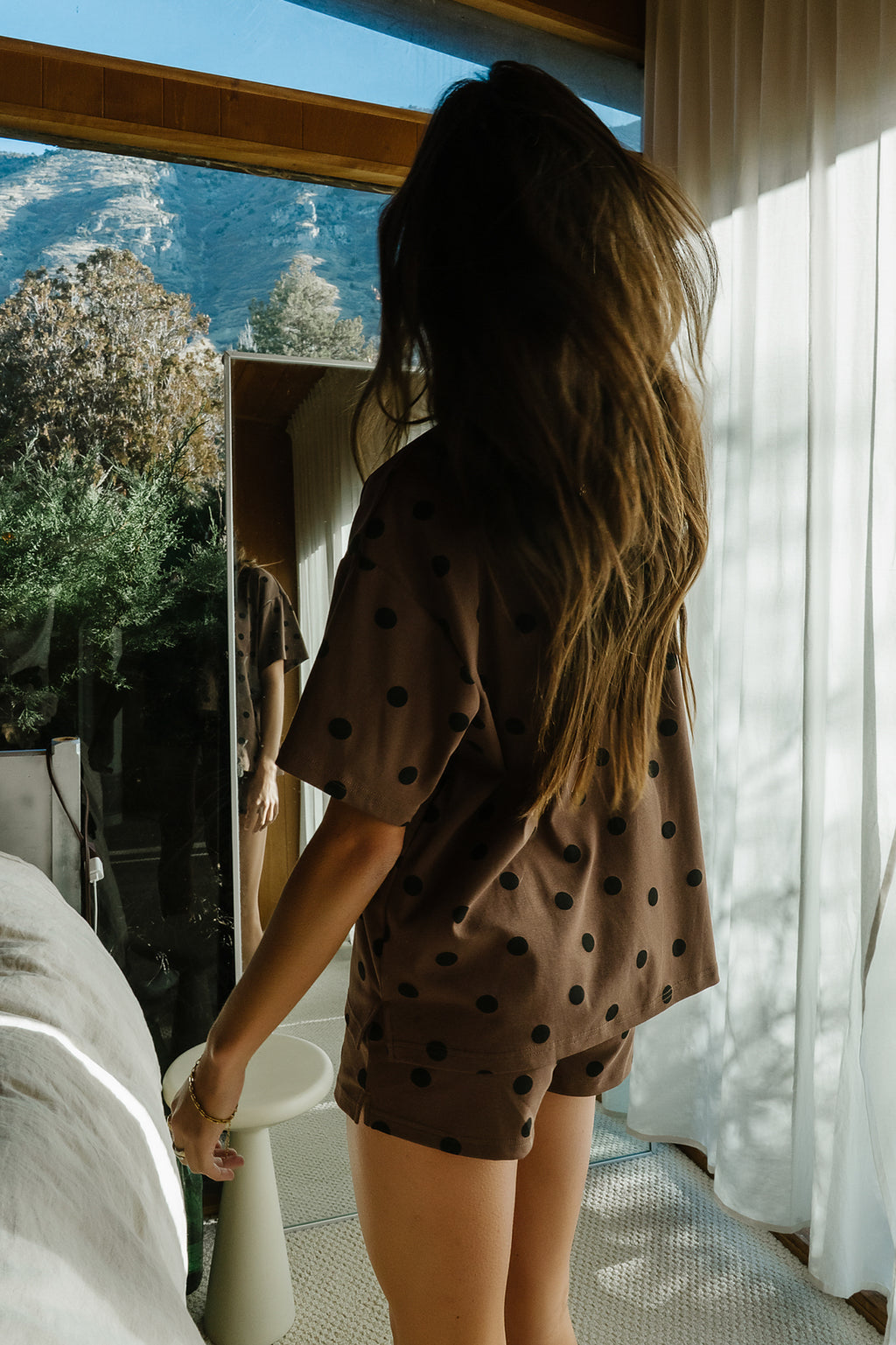James Polka Dot Tee in Brown - FINAL SALE
