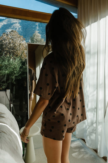 James Polka Dot Tee in Brown - FINAL SALE
