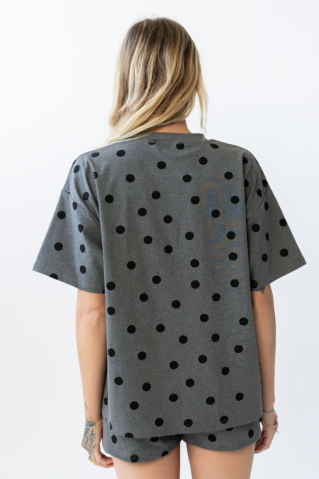 James Polka Dot Tee in Charcoal - FINAL SALE