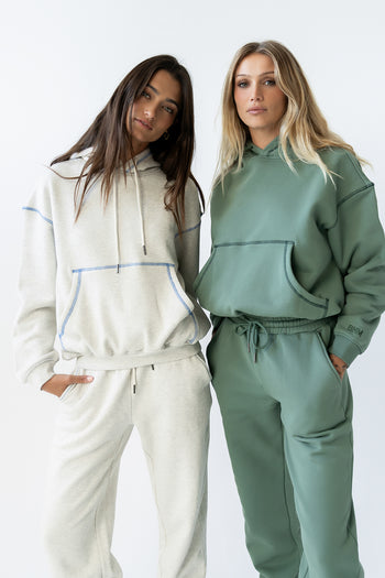 Mozie Contrast Joggers in Teal - FINAL SALE