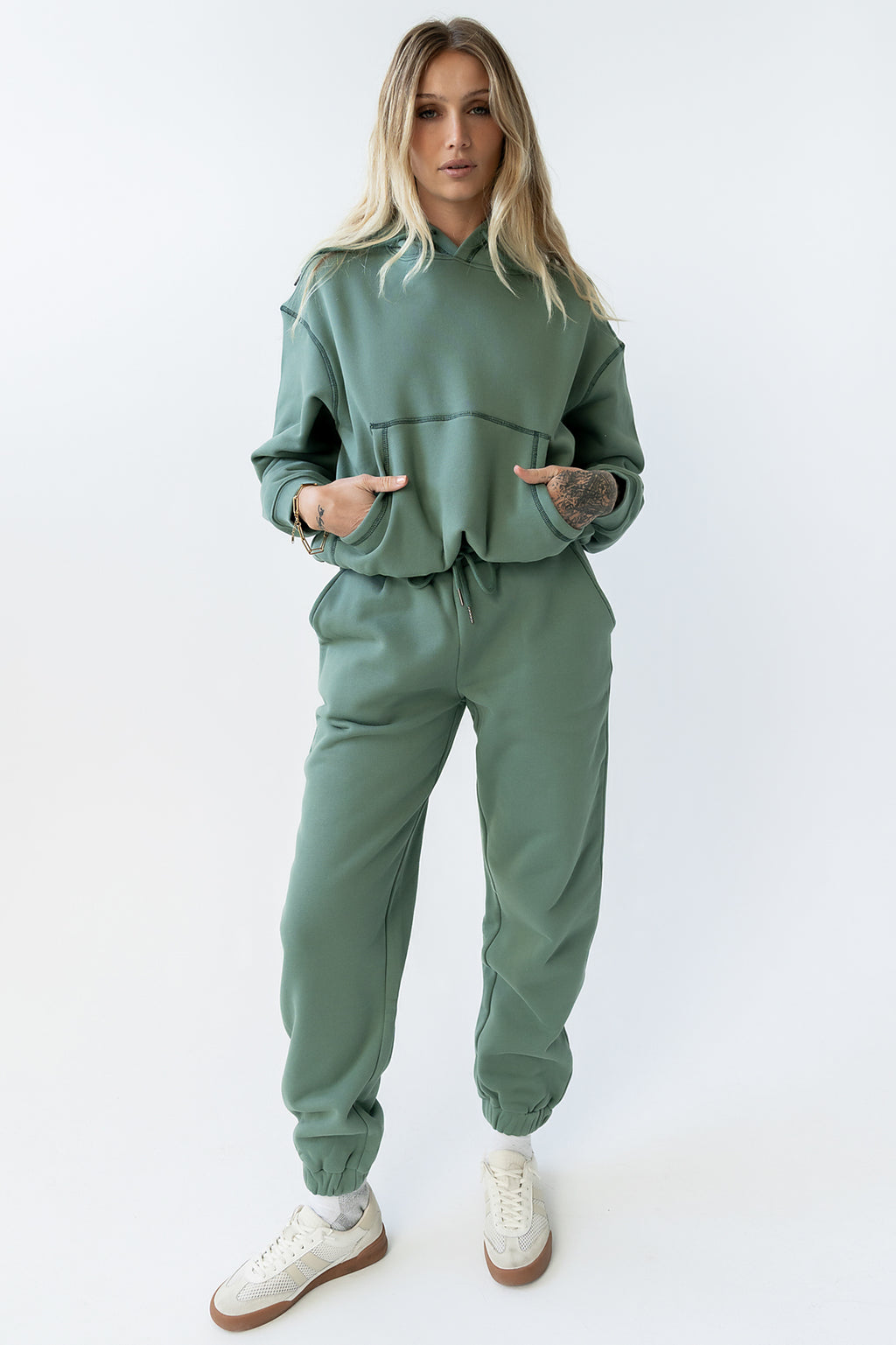 Mozie Contrast Sweatshirt in Teal - FINAL SALE