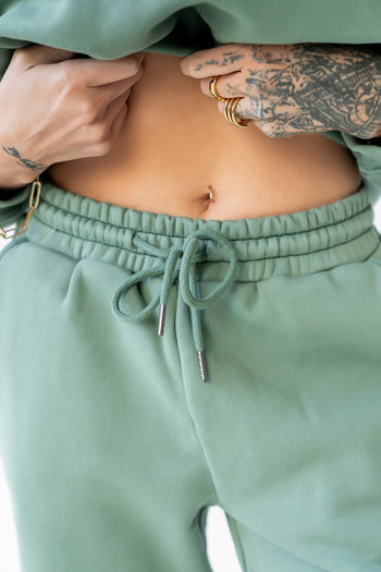 Mozie Contrast Joggers in Teal - FINAL SALE