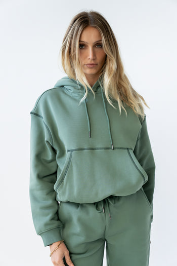 Mozie Contrast Sweatshirt in Teal - FINAL SALE