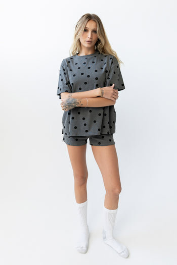 James Polka Dot Tee in Charcoal - FINAL SALE