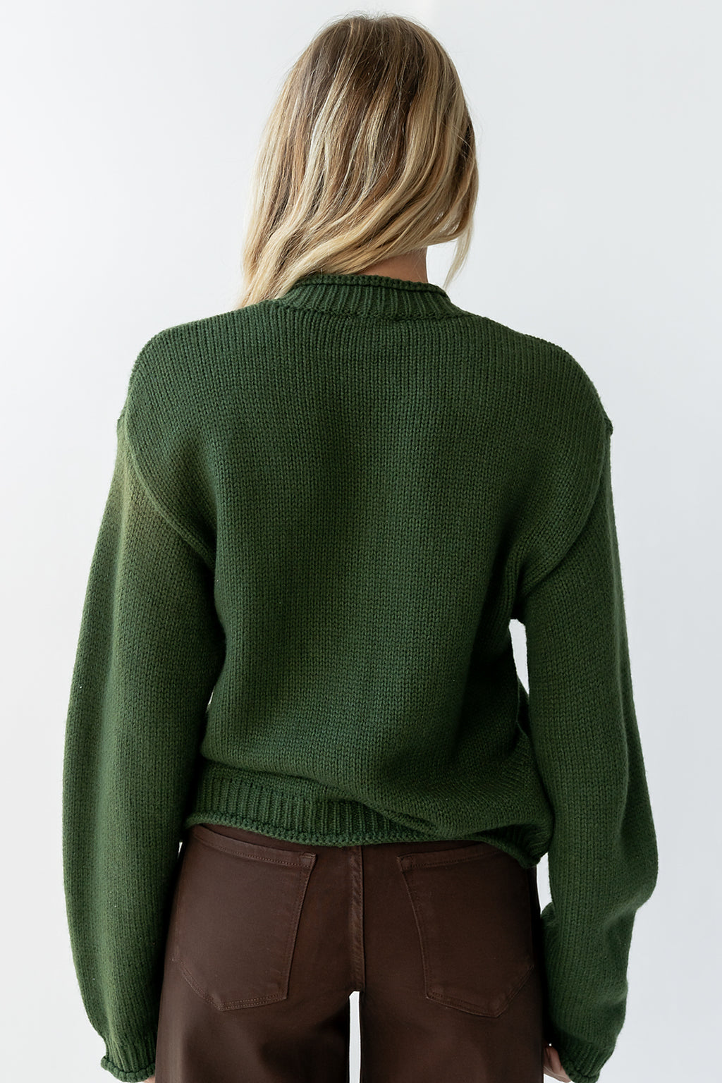 Nolan Chunky Knit Cardigan in Green
