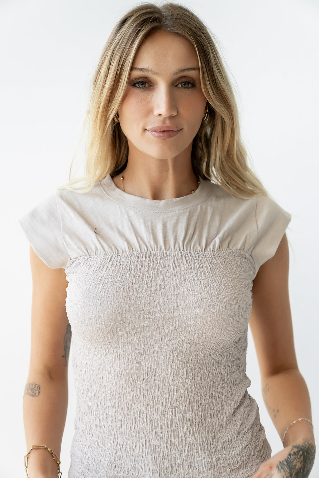 Josey Smocked Top in Ecru