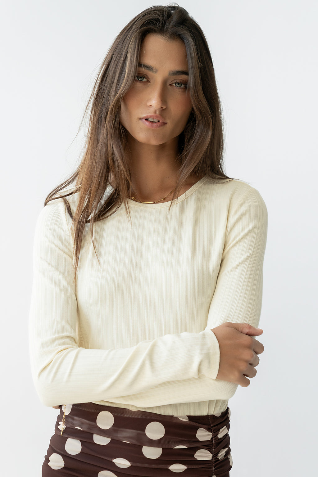 Marceline Textured Top in Cream