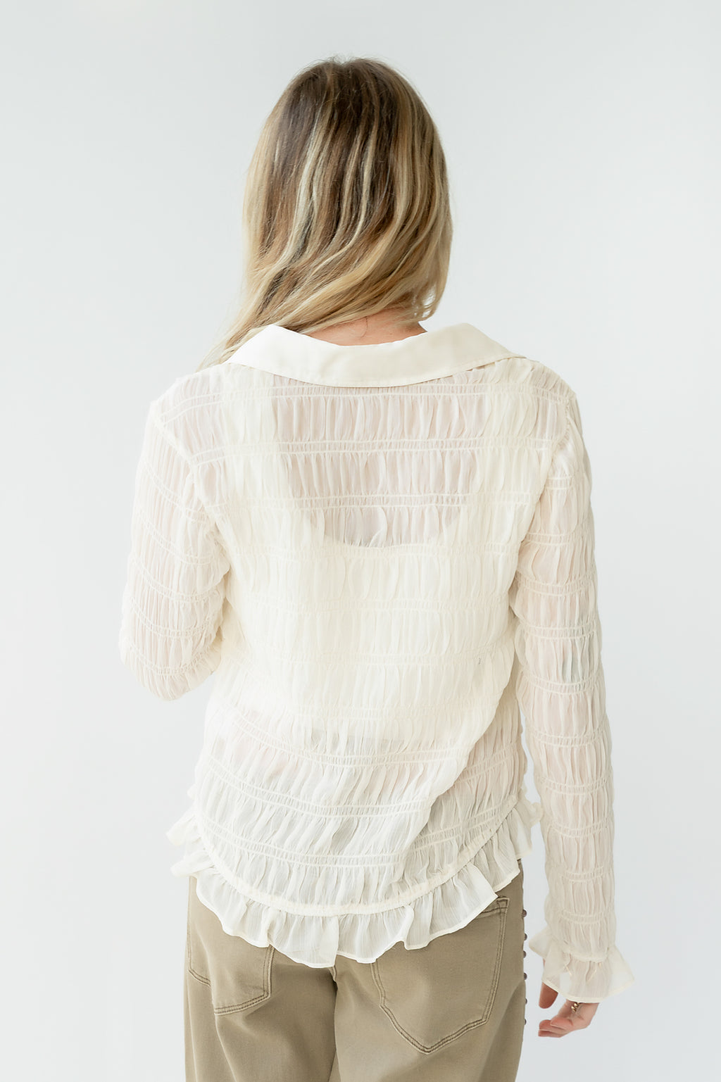 Nicola Sheer Blouse in Cream - FINAL SALE