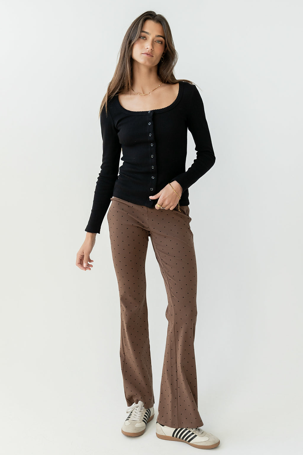 Chloe Polka Dot Pants in Brown - FINAL SALE