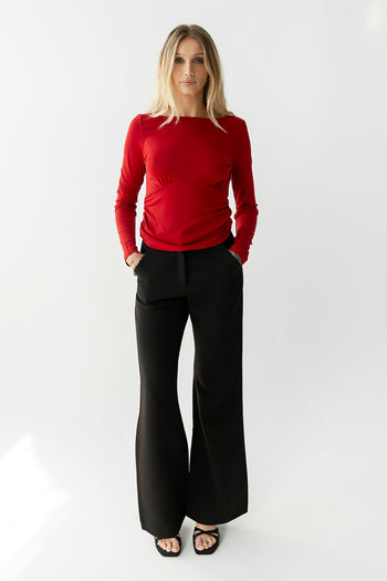 Selena Ruched Top in Red - FINAL SALE
