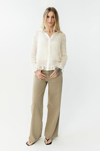 Nicola Sheer Blouse in Cream - FINAL SALE