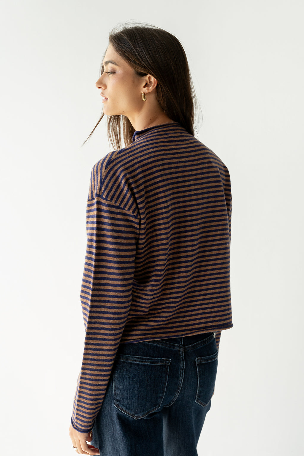 Julianne Striped Cardigan in Navy
