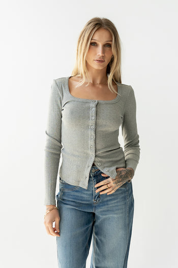 Pura Knit Top in Grey