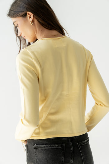 Maddy Button Up Cardigan in Yellow