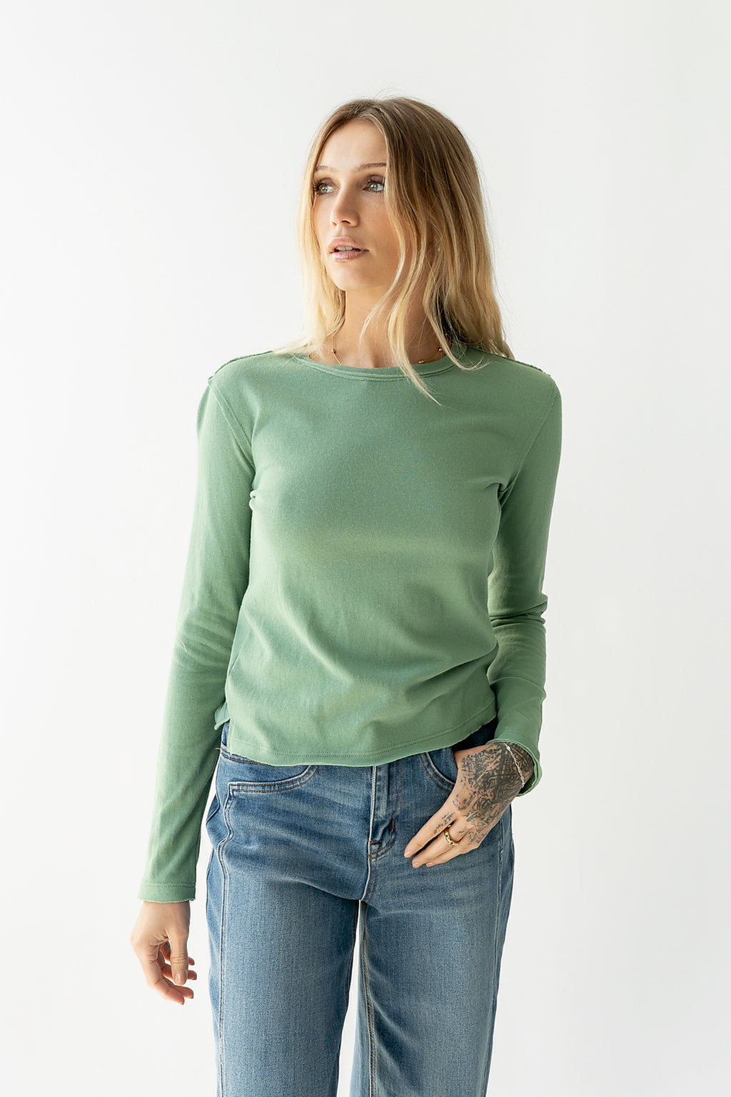 Janie Knit Top in Green - FINAL SALE