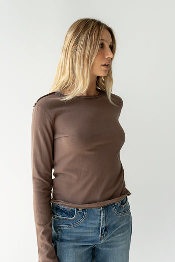 Janie Knit Top in Brown - FINAL SALE
