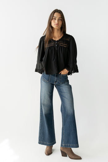 Kylee Lace Blouse in Black - FINAL SALE