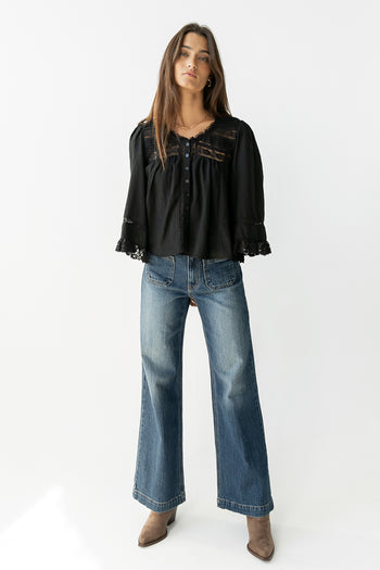 Kylee Lace Blouse in Black - FINAL SALE
